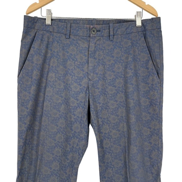 Stile Benetton Pants Floral Paisley‎ Navy Gold Slim Fit Women’s Waist 36” - Picture 3 of 10